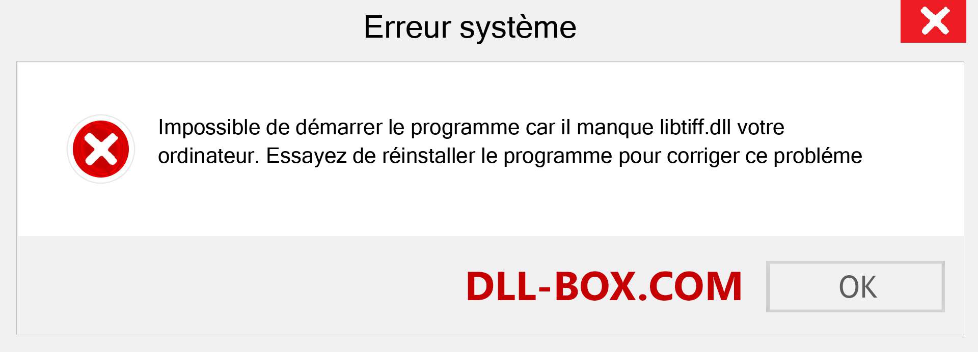 Le fichier libtiff.dll est manquant ?. Télécharger pour Windows 7, 8, 10 - Correction de l'erreur manquante libtiff dll sur Windows, photos, images